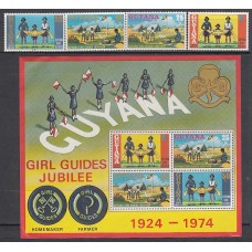 Guayana Britanica - Correo Yvert 445/51+H.1 ** Mnh Scouts