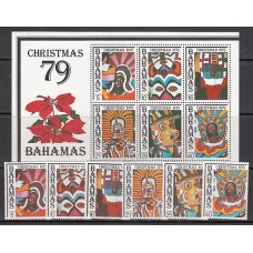 Bahamas - Correo 1979 Yvert 446/51+Hb 29 ** Mnh Navidad
