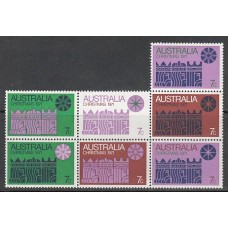 Australia - Correo 1971 Yvert 450/456 Bloc 7 sellos ** Mnh Navidad
