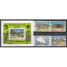 Anguilla Correo Yvert 452/5+Hb 44 ** Mnh Scoutismo