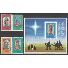 Barbuda - Correo Yvert 453/6+Hb 47 ** Mnh Navidad vidrieras