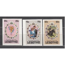 Lesotho - Correo Yvert 456/8 sin dentar ** Mnh  Boda real