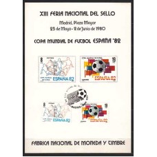 España II Centenario Hojas Recuerdo 1980 Edifil 85 Copa de Futbol Matasello  especial usado