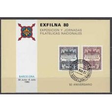 España II Centenario Hojas Recuerdo 1980 Edifil 86 Exfilna 80 ** Mnh