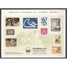 España II Centenario Hojas Recuerdo 1980 Edifil 91 Espamer 80 ** Mnh