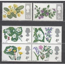 Gran Bretaña - Correo 1967 Yvert 465/70A ** Mnh Flores