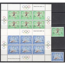 Nueva Zelanda - Correo 1968 Yvert 471/2+H,23/4 ** Mnh Deportes