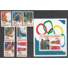 Dominica - Correo 1976 Yvert 471/7+Hb 36 ** Mnh Olimpiadas de Montreal