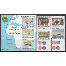 Tristan da Cunha - Correo Yvert 475/8+H 22 ** Mnh  Barcos