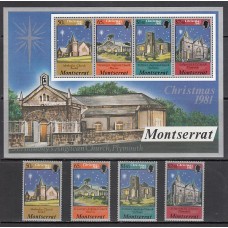 Montserrat - Correo Yvert 478/81 + H 24 ** Mnh Navidad