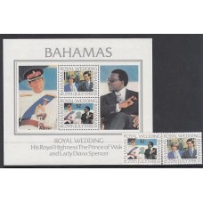 Bahamas - Correo 1981 Yvert 478/79+Hb 33 ** Mnh Boda Carlos y Diana