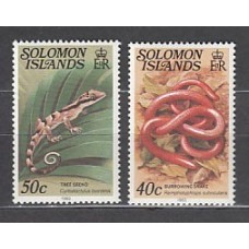 Salomon - Correo Yvert 479/80 ** Mnh Fauna. Reptiles