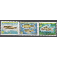 Alto Volta Correo Yvert 481/3 ** Mnh  Fauna peces