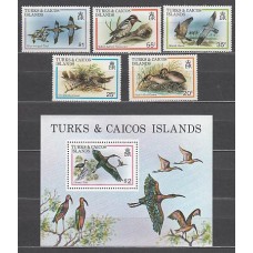 Turk y Caicos - Correo Yvert 481/5+H,21 ** Mnh  Fauna aves