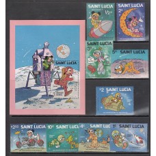 Santa Lucia - Correo Yvert 485/93+H,20 ** Mnh Walt Disney