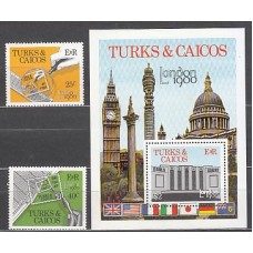 Turk y Caicos - Correo Yvert 486/7+H,22 ** Mnh  Filatelia