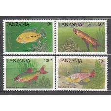 Tanzania - Correo Yvert 488/91 ** Mnh  Fauna peces