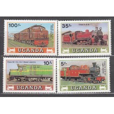 Uganda - Correo Yvert 494/7 ** Mnh  Trenes