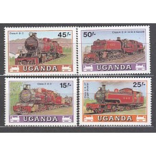 Uganda - Correo Yvert 498/501 ** Mnh  Trenes
