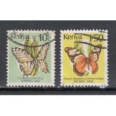 Kenya - Correo Yvert 501/2 usado  Fauna mariposas