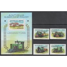 Barbuda - Correo Yvert 503/6+Hb 54 ** Mnh Trenes