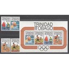 Trinidad y Tobago - Correo Yvert 503/6+H,37 ** Mnh  Olimpiadas de los Angeles