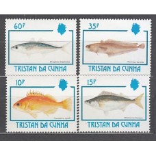 Tristan da Cunha - Correo Yvert 504/7 ** Mnh  Fauna peces