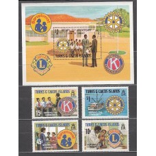 Turk y Caicos - Correo Yvert 504/7+H,26 ** Mnh