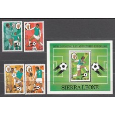 Sierra Leona - Correo Yvert 506/9+Hb 7 ** Mnh  Deportes fútbol