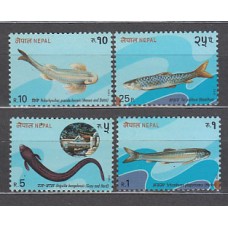 Nepal - Correo Yvert 509/12 ** Mnh  Fauna peces