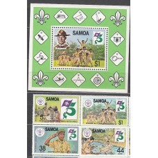 Samoa - Correo Yvert 509/12+H.28 ** Mnh Scouts