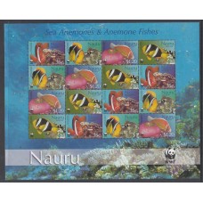 Nauru - Correo Yvert 511/4 Minipliego ** Mnh Fauna Marina. Peces. WWF