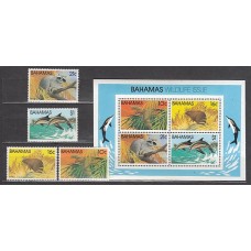 Bahamas - Correo 1982 Yvert 514/17+Hb 37 ** Mnh Fauna