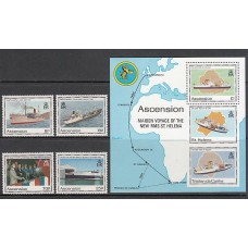 Ascension - Correo Yvert 517/520+H.22 ** Mnh  Barcos