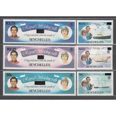 Seychelles - Correo Yvert 539/44 ** Mnh  Boda Real