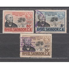 Salvador - Correo 1940 Yvert 539 + A 64/5 usado  Rowland Hill