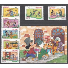 Lesotho - Correo Yvert 553/60+Hb 19 ** Mnh  Navidad. Walt Disney