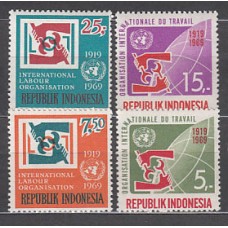 Indonesia - Correo 1969 Yvert 554/7 ** Mnh  Organización del trabajo