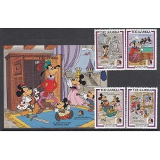 Gambia - Correo 1985 Yvert 555/8+H.17 ** Mnh  Walt Disney