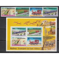 Tanzania - Correo Yvert 56/9+H.2 ** Mnh   Trenes