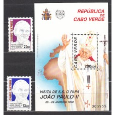 Cabo Verde - Correo Yvert 563/4+Hb 13 ** Mnh  Juan Pablo II