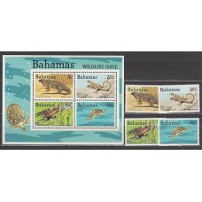 Bahamas - Correo 1984 Yvert 563F/563J+Hb 41A ** Mnh Fauna reptiles