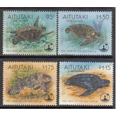 Aitutaki Correo Yvert 566/9 ** Mnh Fauna Tortugas