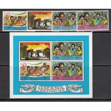 Ghana - Correo 1976 Yvert 573/6+H.65 ** Mnh  Navidad