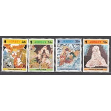 Jersey - Correo 1992 Yvert 575/8 ** Mnh Pinturas en seda