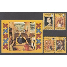 Gambia - Correo 1985 Yvert 577/80+H.20 ** Mnh  Navidad