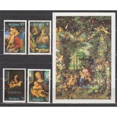 Barbuda - Correo Yvert 578/81+Hb 61 ** Mnh Navidad pinturas