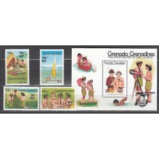 Grenada-Grenadines - Correo Yvert 579/82+H.94 ** Mnh Scoutismo