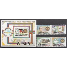Antigua Correo Yvert 582/85+Hb 49 ** Mnh Club Rotary