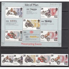 Man - Correo 1993 Yvert 586/90+H.21 ** Mnh Motos